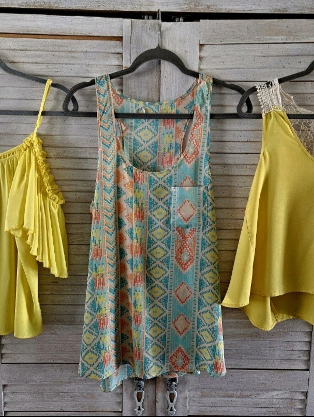 NWT-EUC Joyce GB Boutique Tops  BUNDLE of #3 Yellow/Multi  Medium